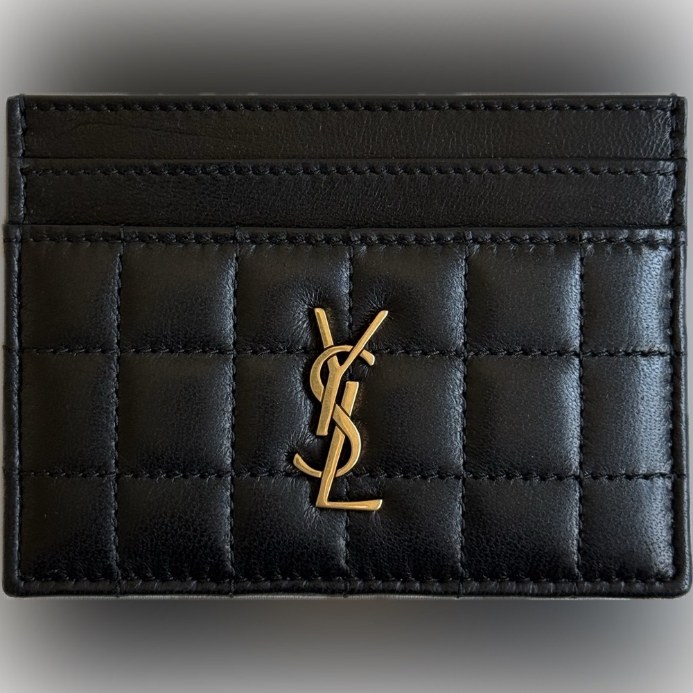 Saint Laurent CASSANDRE MATELASSÉ CARRÉ CARD CASE IN LAMBSKIN black new!